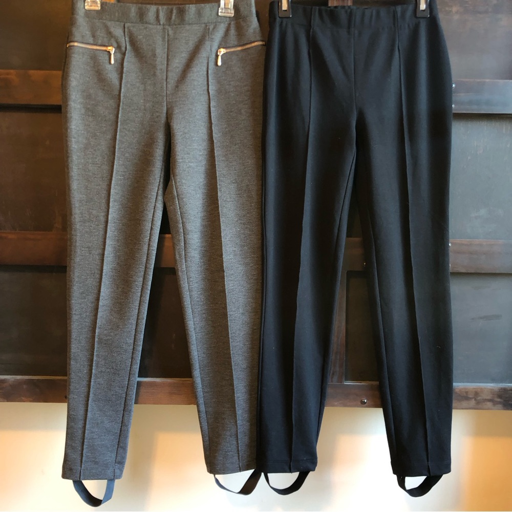 Set of 2! Stirrup Legging Black + Gray Women’s Sz S Pants STYLE & CO Leggings